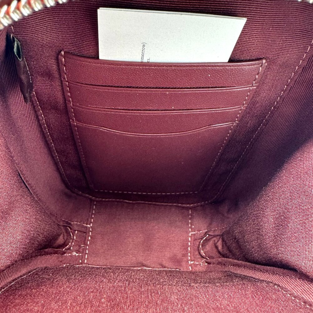 💰SALE💰 NWOT Eva Phone Crossbody in Signature Canvas - Silver/Khaki/Tangerine - Picture 11 of 13